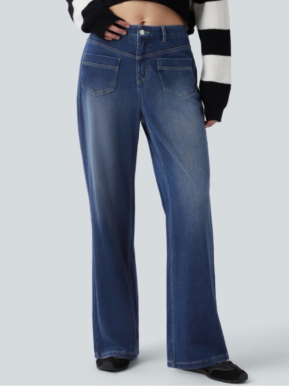 Halara Dark Blue Wide Leg Stretch Jeans - Women